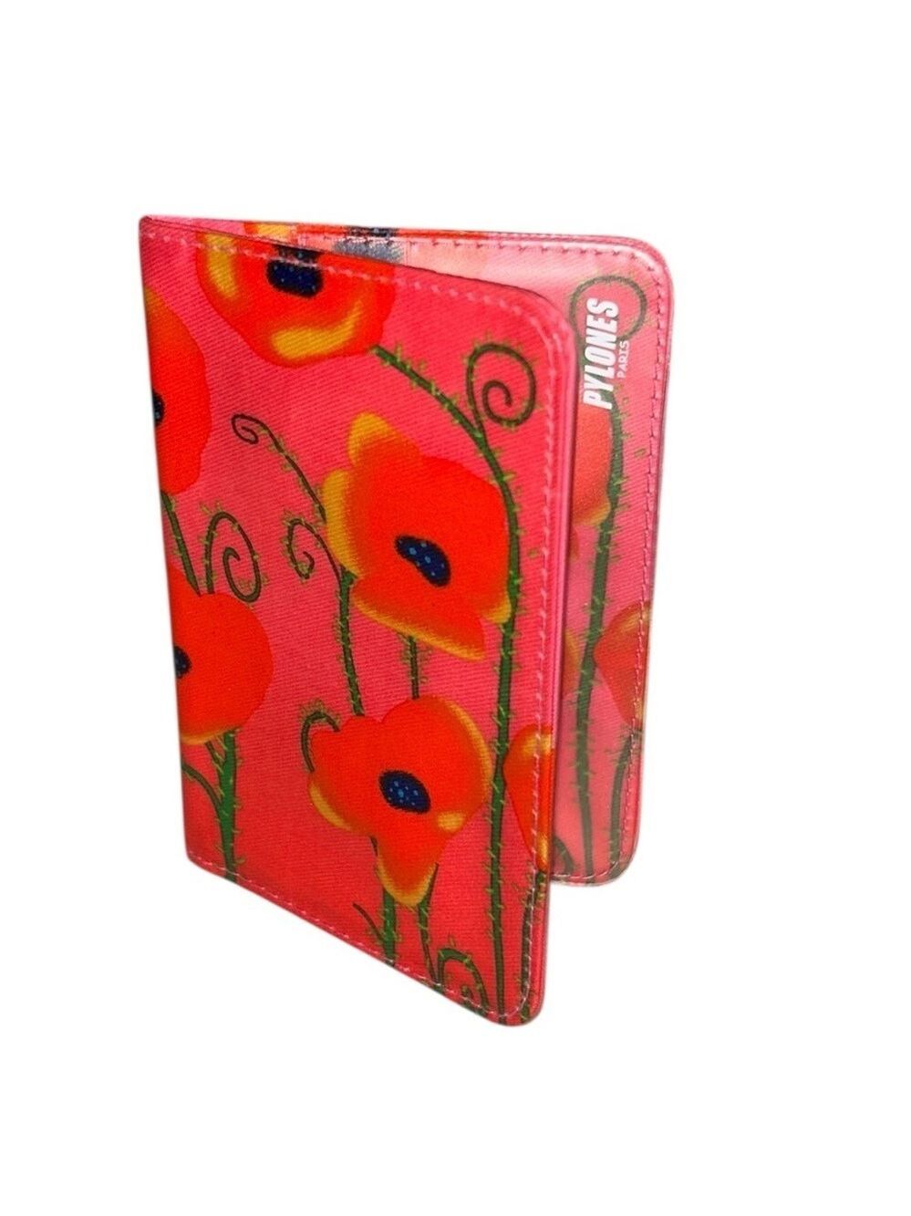 Pylones Paris Voyage Red Blue Flower Passport Case Travel Trip Wallet
